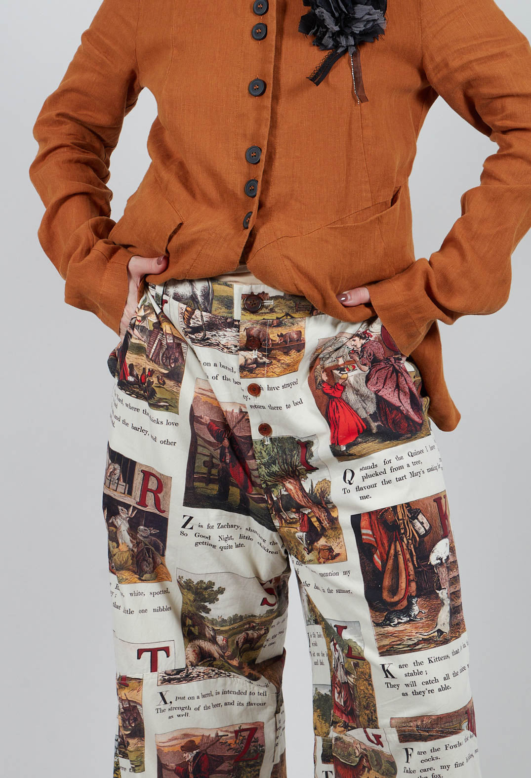 Patterned Wide Leg Trouser in L'Alphabeth