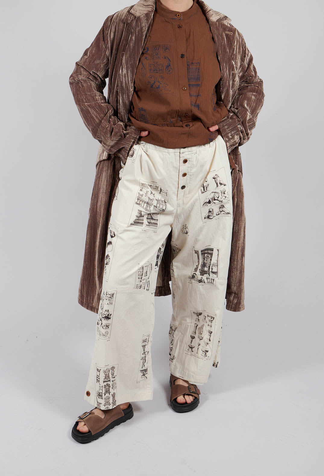 Patterned Wide Leg Trouser in L'Alphabeth