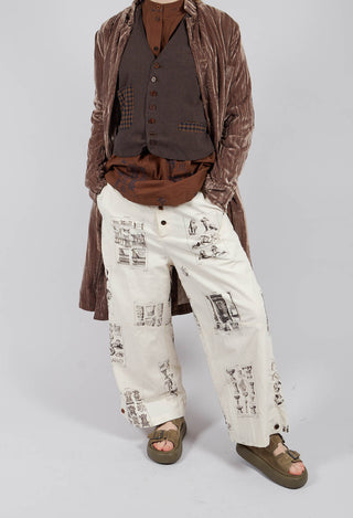 Patterned Wide Leg Trouser in L'Alphabeth