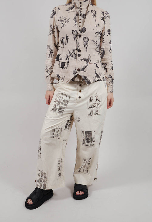 Patterned Wide Leg Trouser in L'Alphabeth