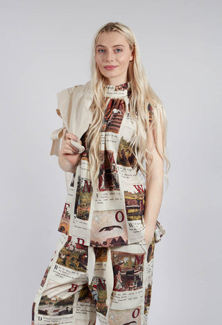 Patterned Sleeveless Top in L'Alphabeth