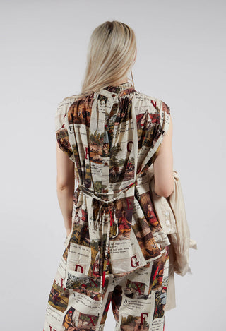 Patterned Sleeveless Top in L'Alphabeth