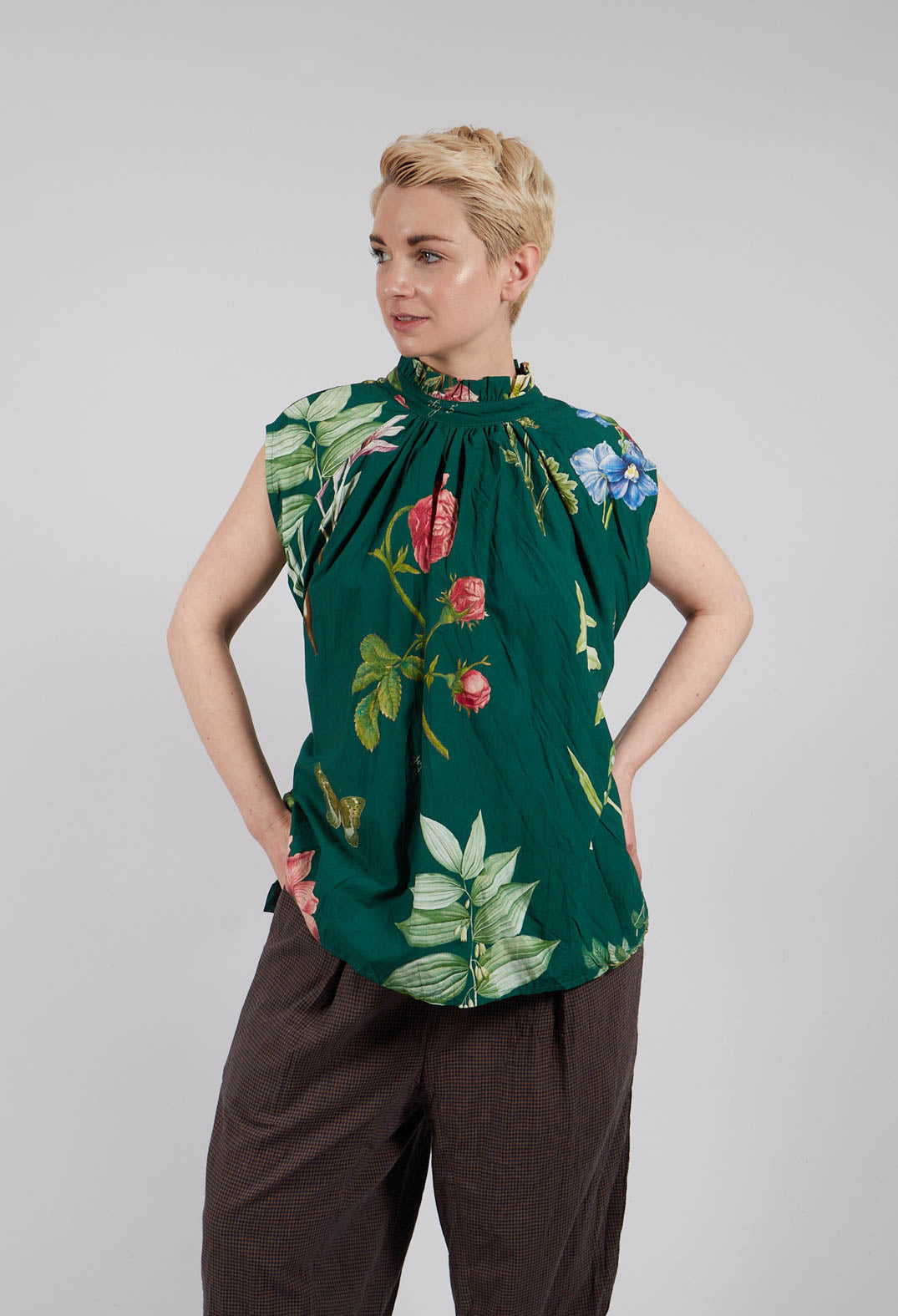 Patterned Sleeveless Top in L'Alphabeth
