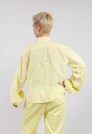 Semi Sheer Front Shirt in White and Yellow