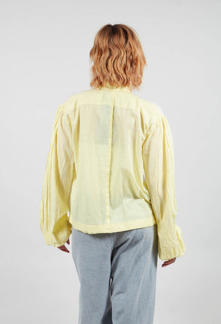 Semi Sheer Front Shirt in White and Yellow