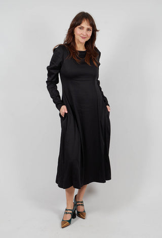 Long Sleeve Midi Dress in Black