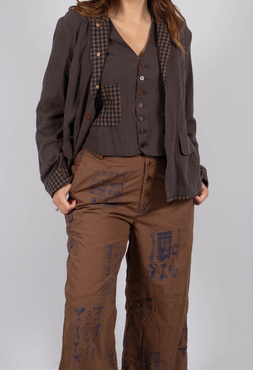 Wide Leg Trousers in Ornament