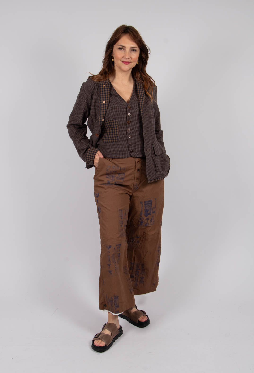 Wide Leg Trousers in Ornament