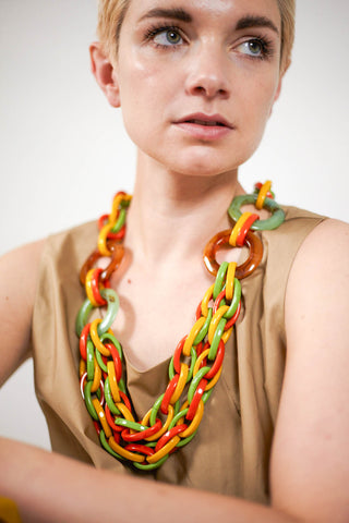 Caraibi Chain Link Necklace in Mixed Colours