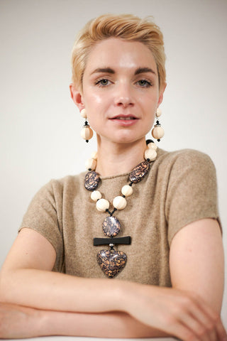 Heart Necklace in Animal Print