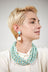 Vela Earings Off White and Aqua