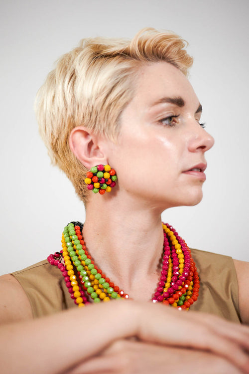 Multibead Earrings in Multicoloured