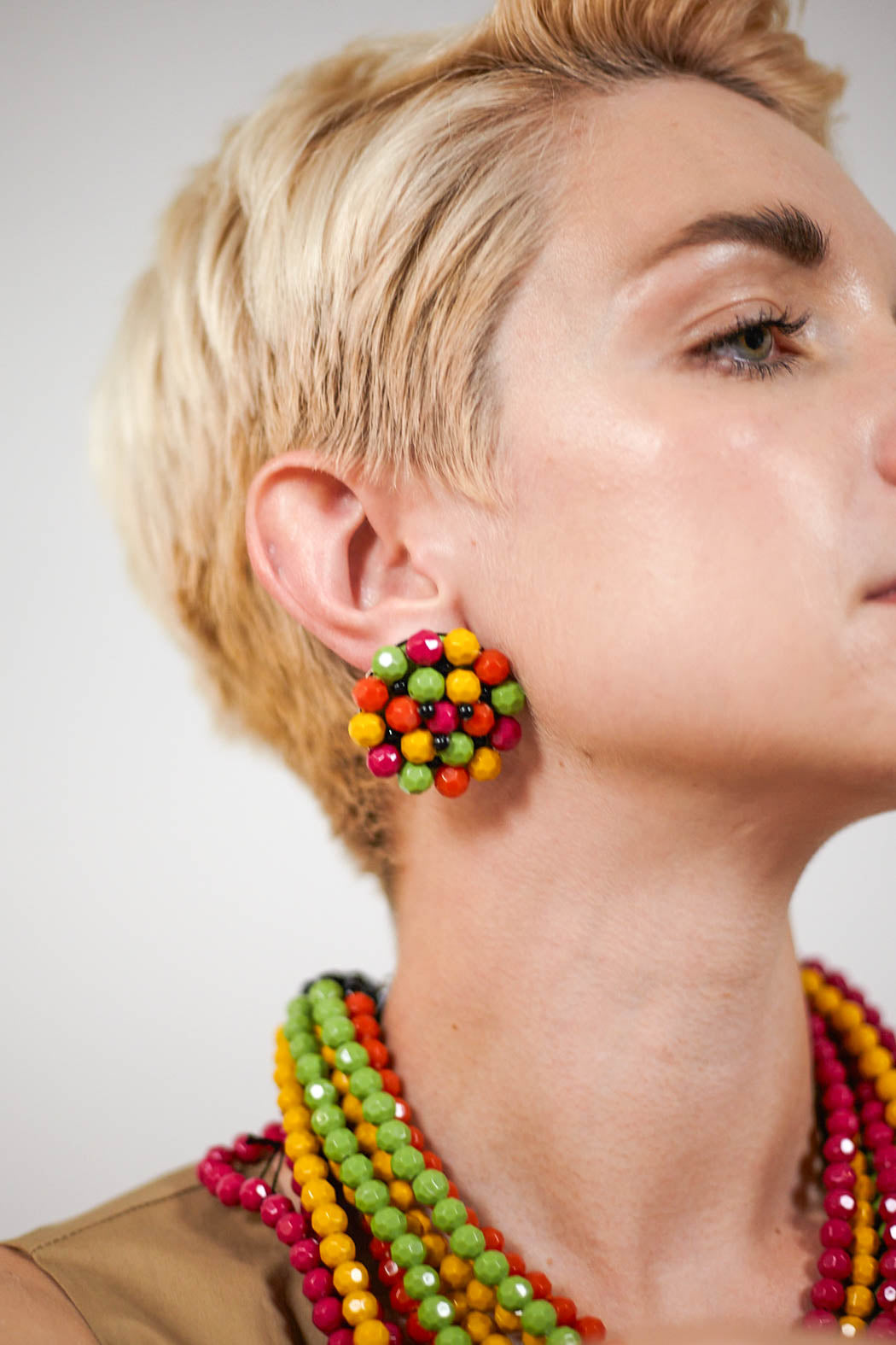 Multibead Earrings in Multicoloured