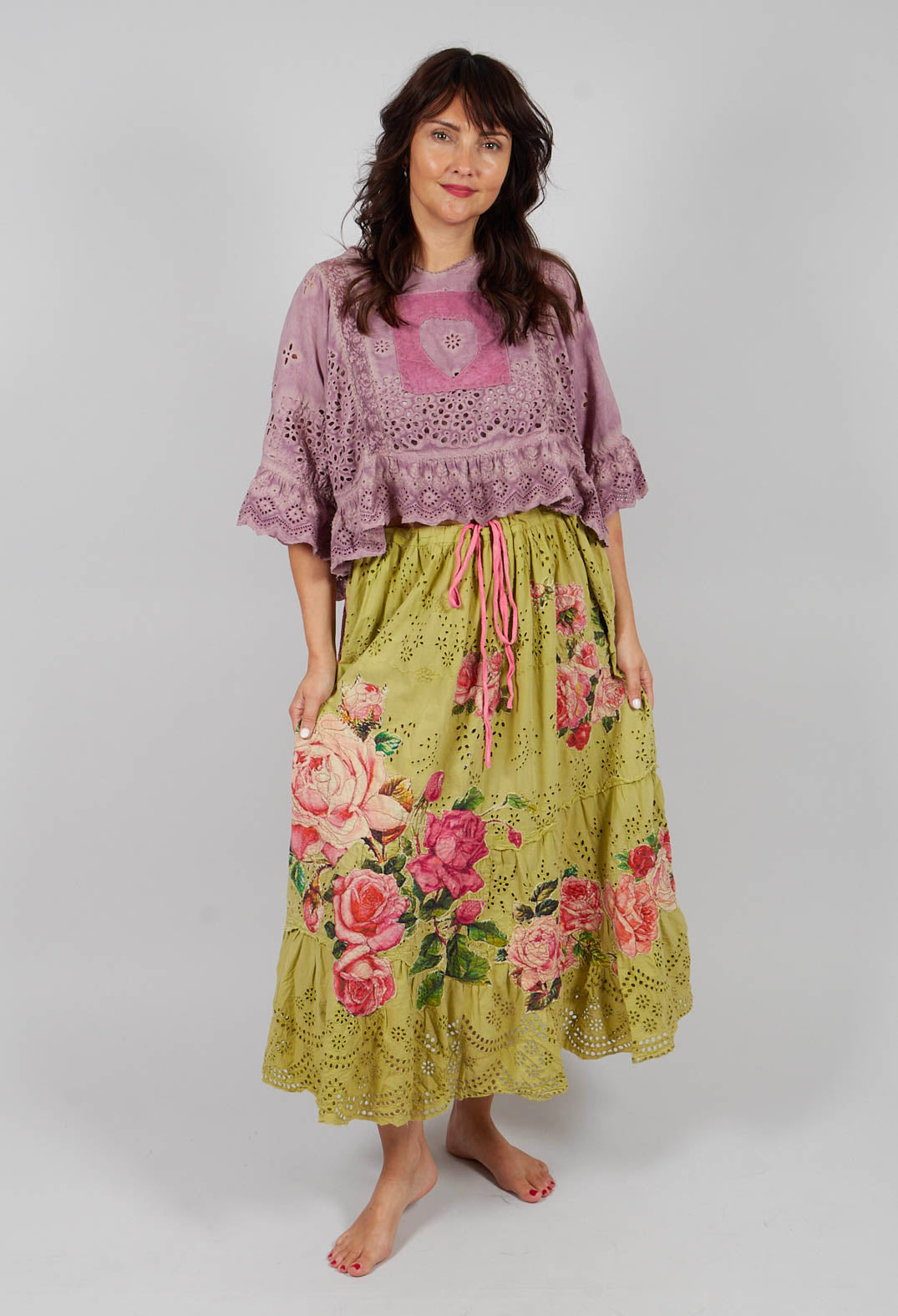 Eyelet Rosemary Blouse in Purple  Boba
