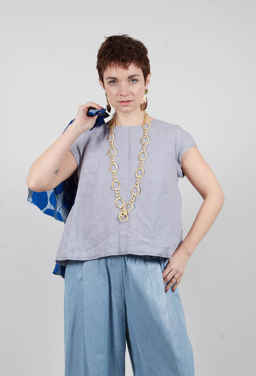 Cropped Top with Button Back in Lilac