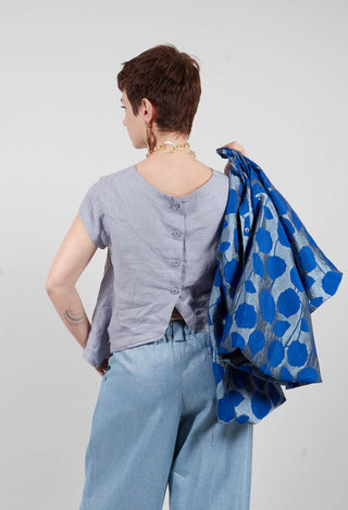 Cropped Top with Button Back in Lilac