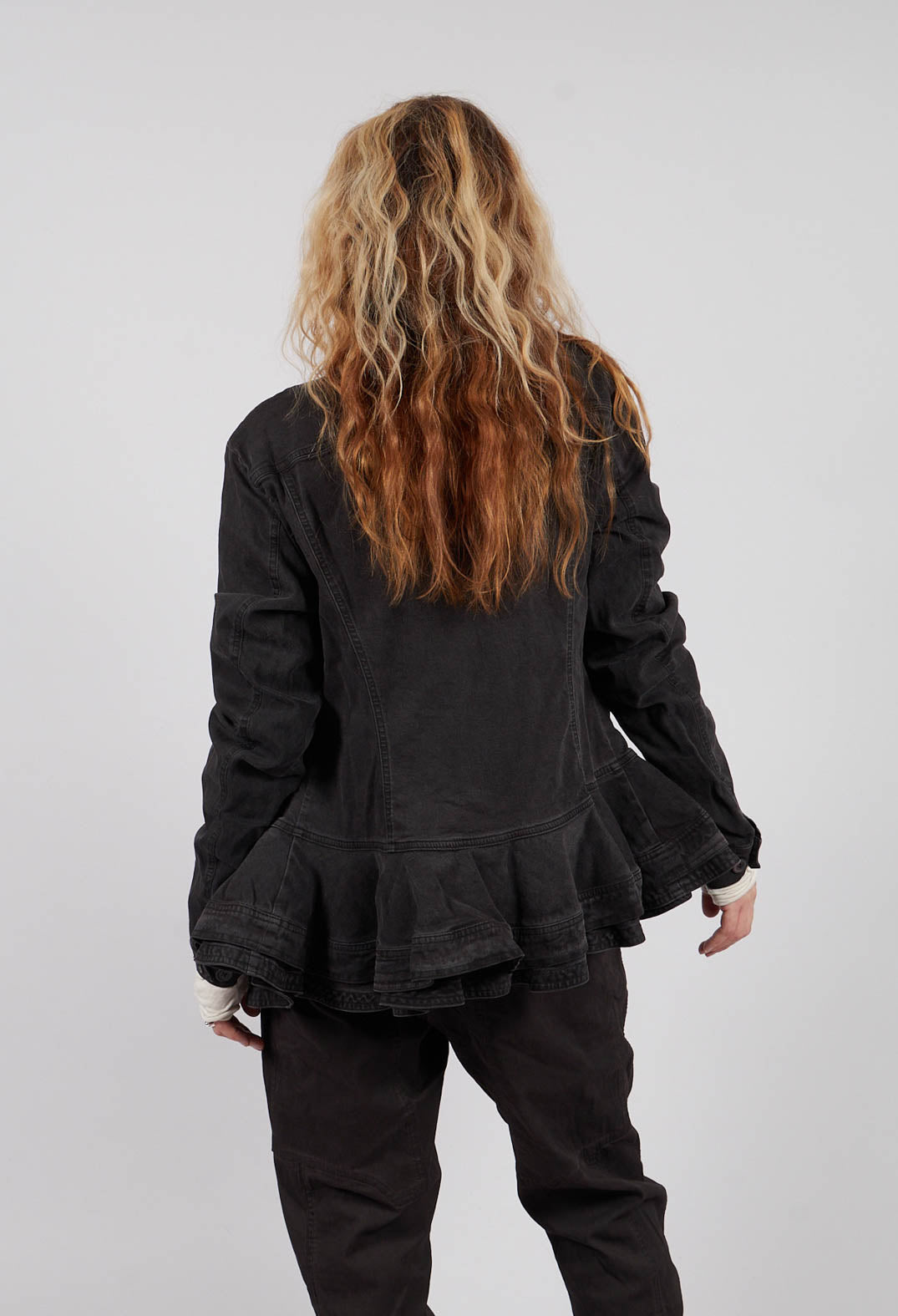 Jacket with Frilled Hem in Turf Wash - 1031101
