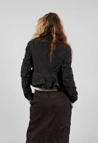 Cropped Jacket with Frilled Hem in Turf Wash - 1031103