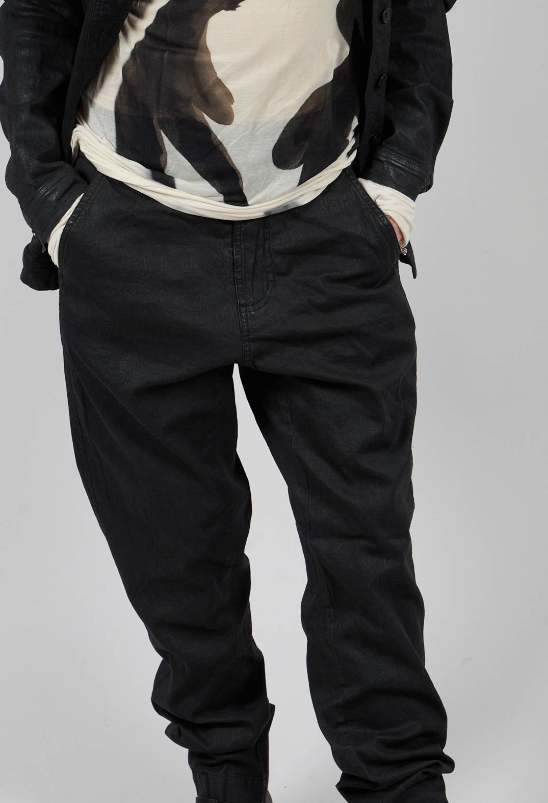 Fitted Jacket with Pockets in Black Gloss - 1031105
