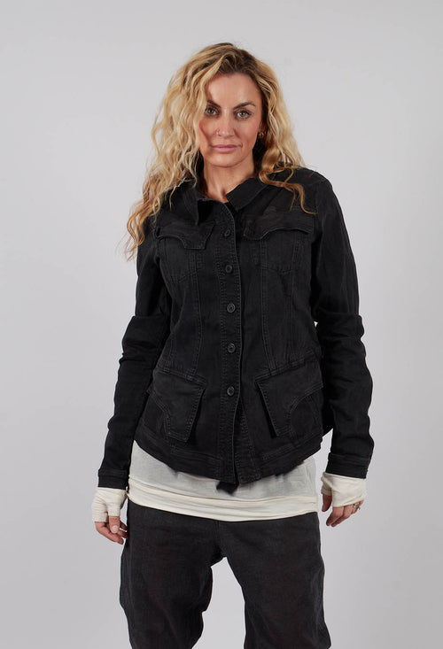 Fitted Jacket with Pockets in Turf Black - 1031105