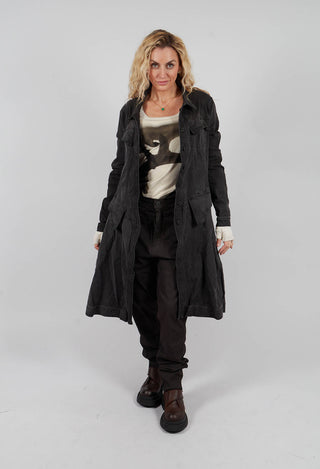Coat with Frilled Hem in Turf Wash - 1031206