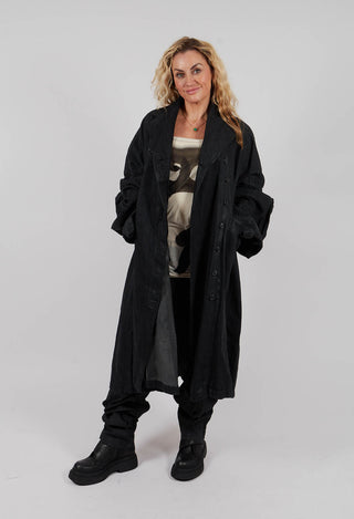Relaxed Fit Coat in Black Gloss - 1031213