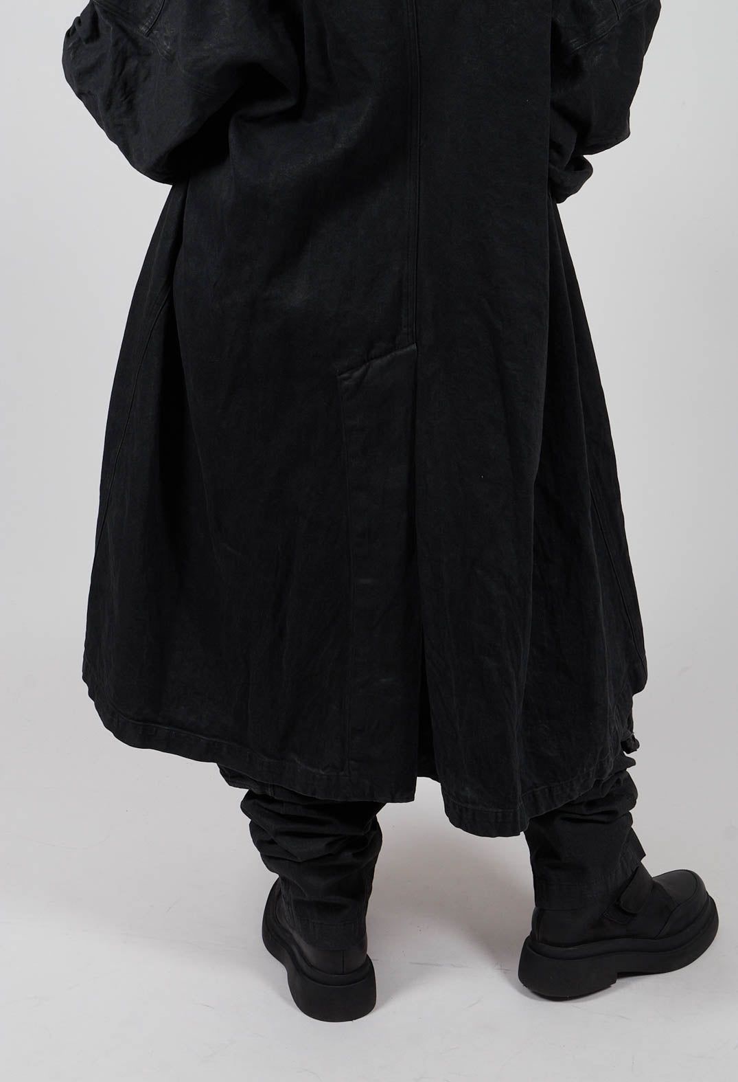 Relaxed Fit Coat in Black Gloss - 1031213