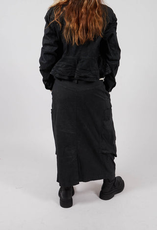 Pencil Skirt with Pockets in Black Gloss - 1070304