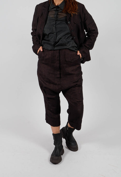 Cropped Drop Crotch Trousers in Turf Delave - 1080101