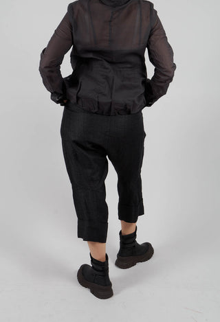 Cropped Drop Crotch Trousers in Crow - 1080101