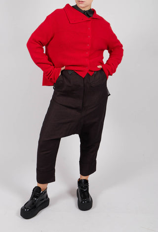 Drop Crotch Belted Trousers in Turf Delave - 1080104