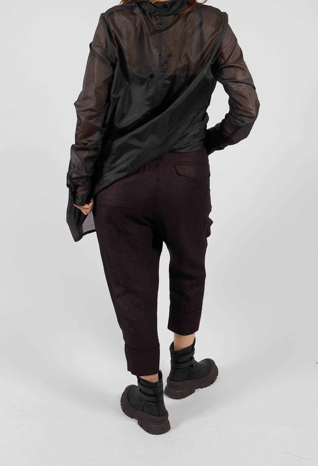 Drop Crotch Belted Trousers in Turf Delave - 1080104