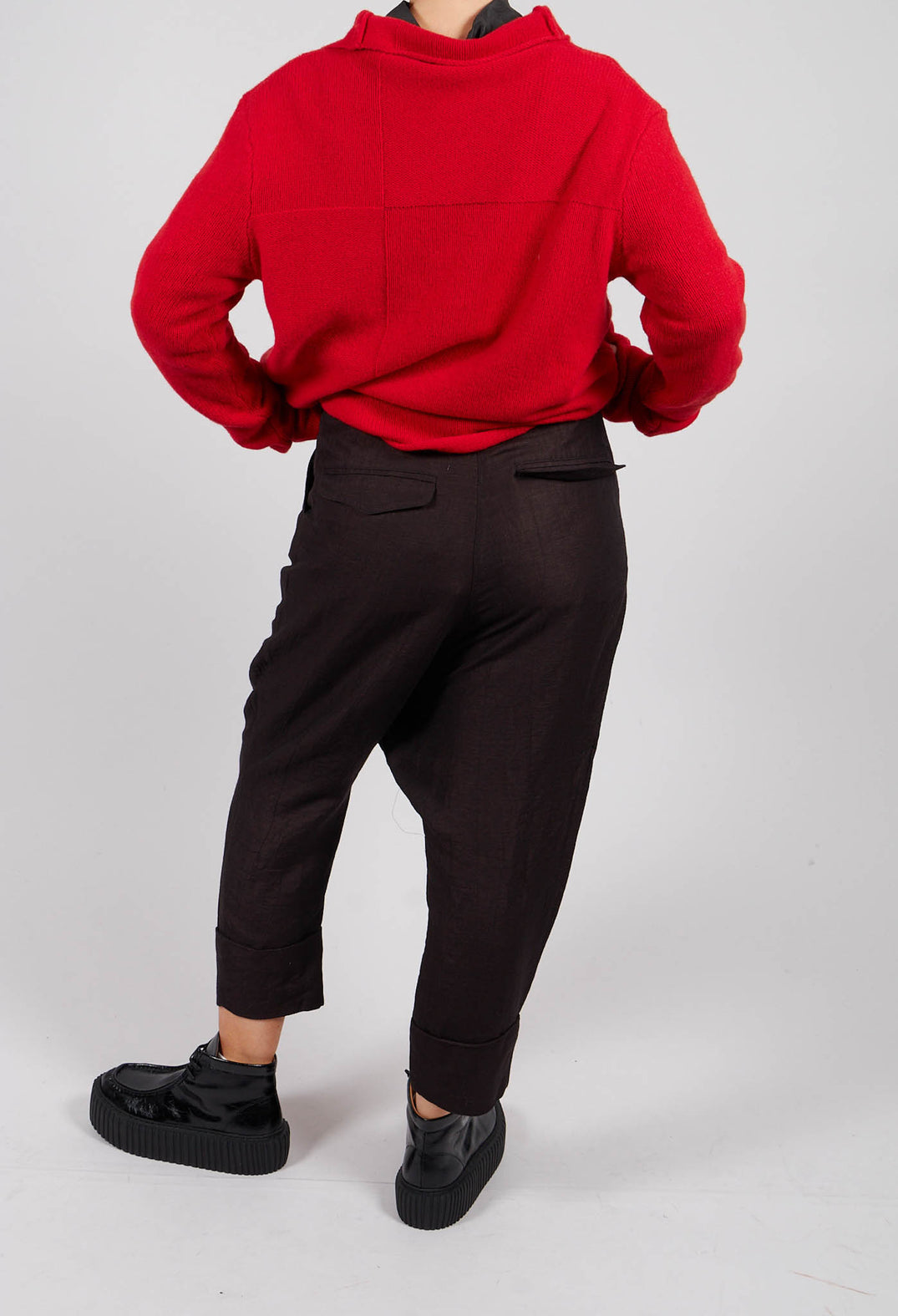Drop Crotch Belted Trousers in Turf Delave - 1080104