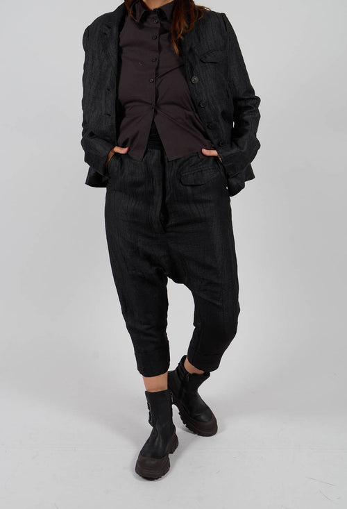 Drop Crotch Belted Trousers in Crow - 1080104