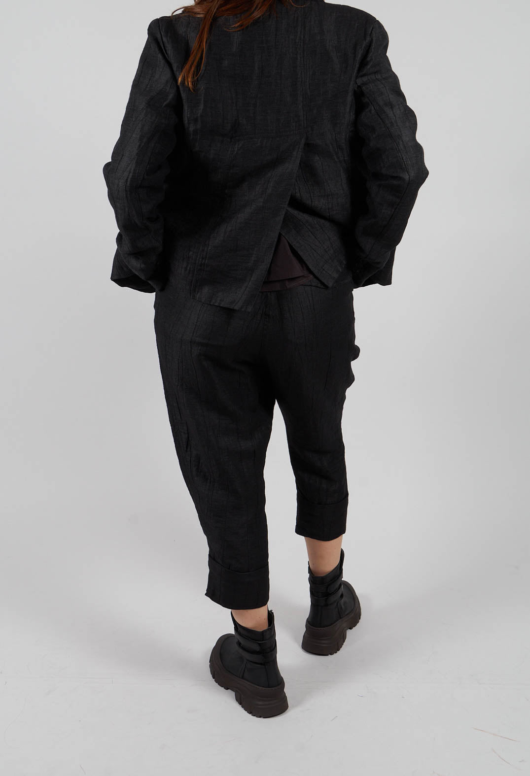 Drop Crotch Belted Trousers in Crow - 1080104