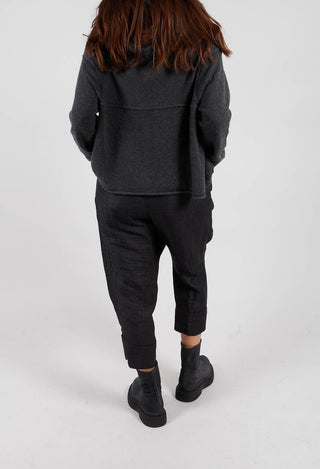 Drop Crotch Belted Trousers in Crow - 1080104