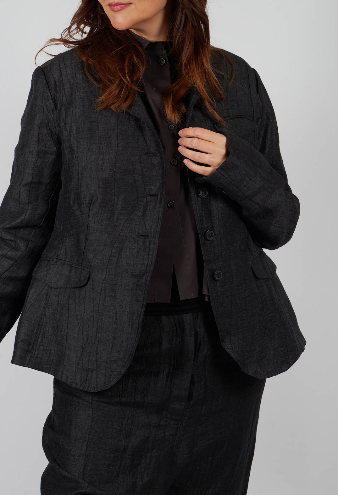 Button Up Jacket in Crow - 1081105
