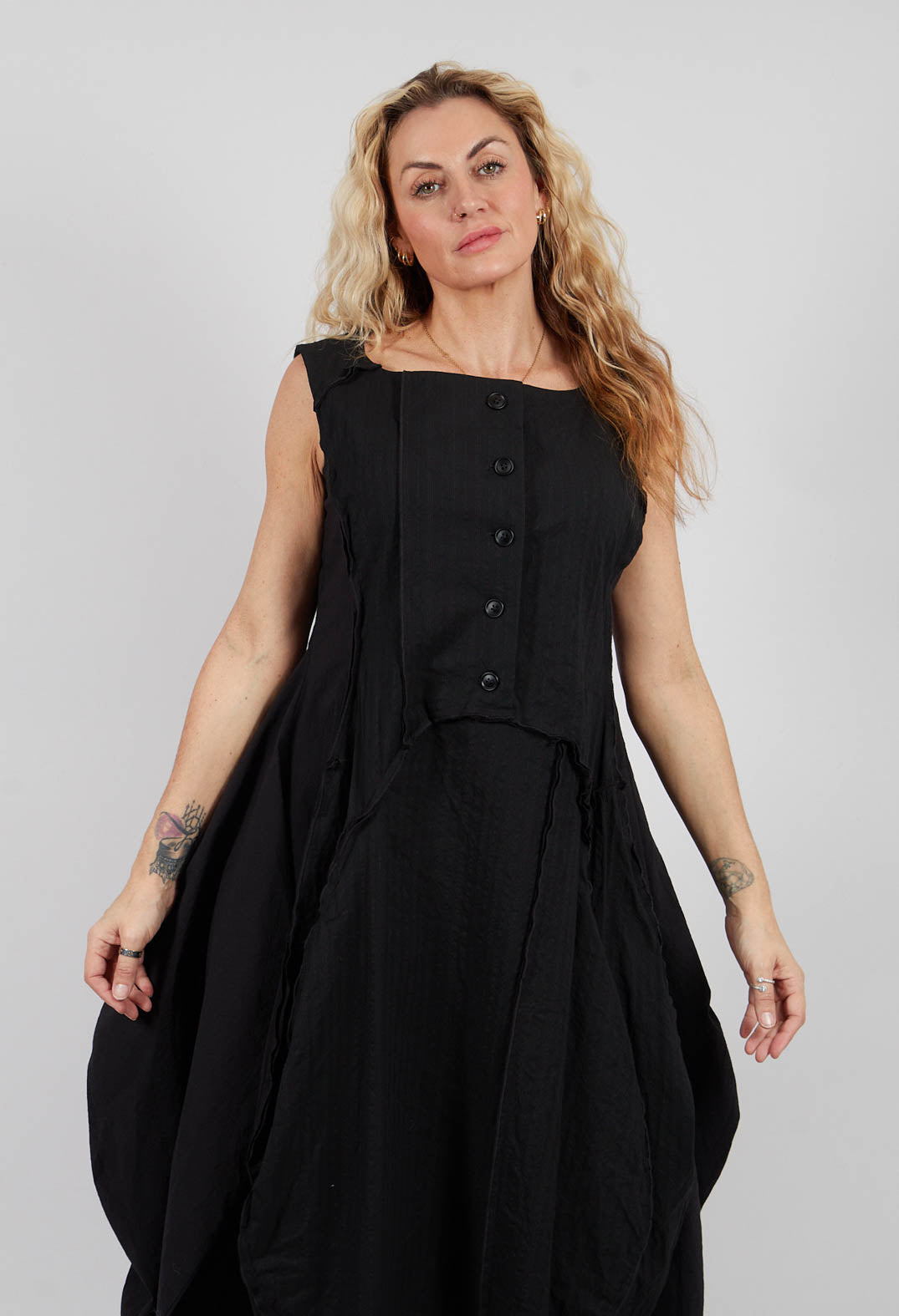 Tulip Hem Dress in Black - 1110908