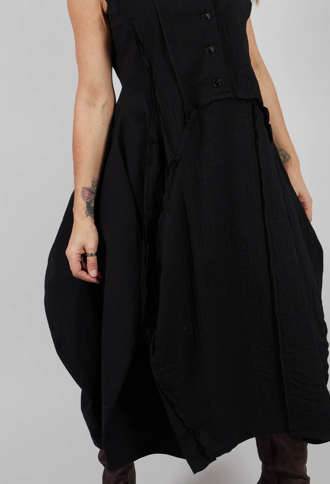 Tulip Hem Dress in Black - 1110908