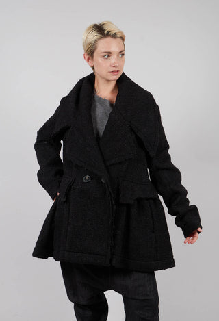 Double Breasted Jacket in Black Mel - 1121105
