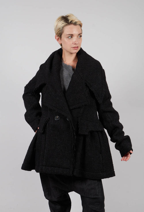 Double Breasted Jacket in Black Mel - 1121105