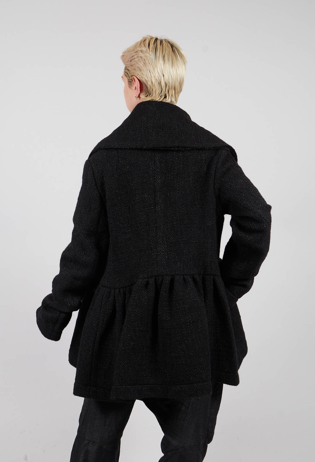 Double Breasted Jacket in Black Mel - 1121105
