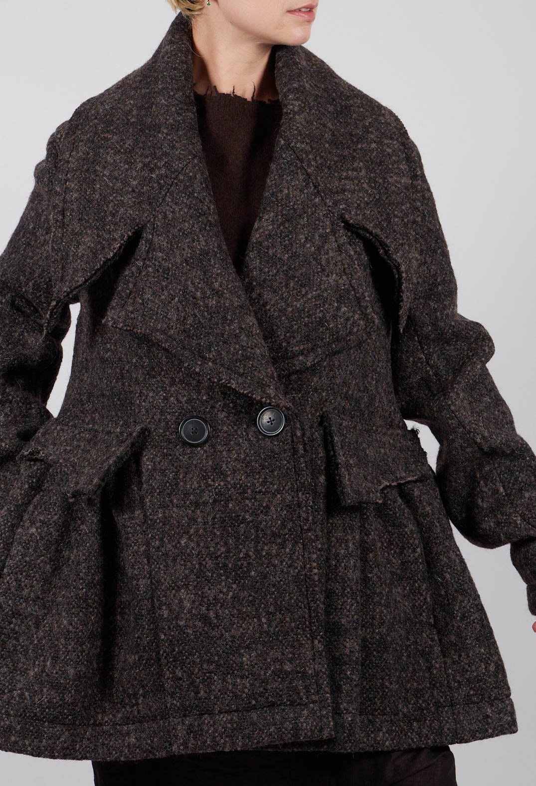 Double Breasted Jacket in Turf Mel - 1121105