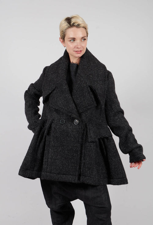 Double Breasted Jacket in Crow Mel - 1121105