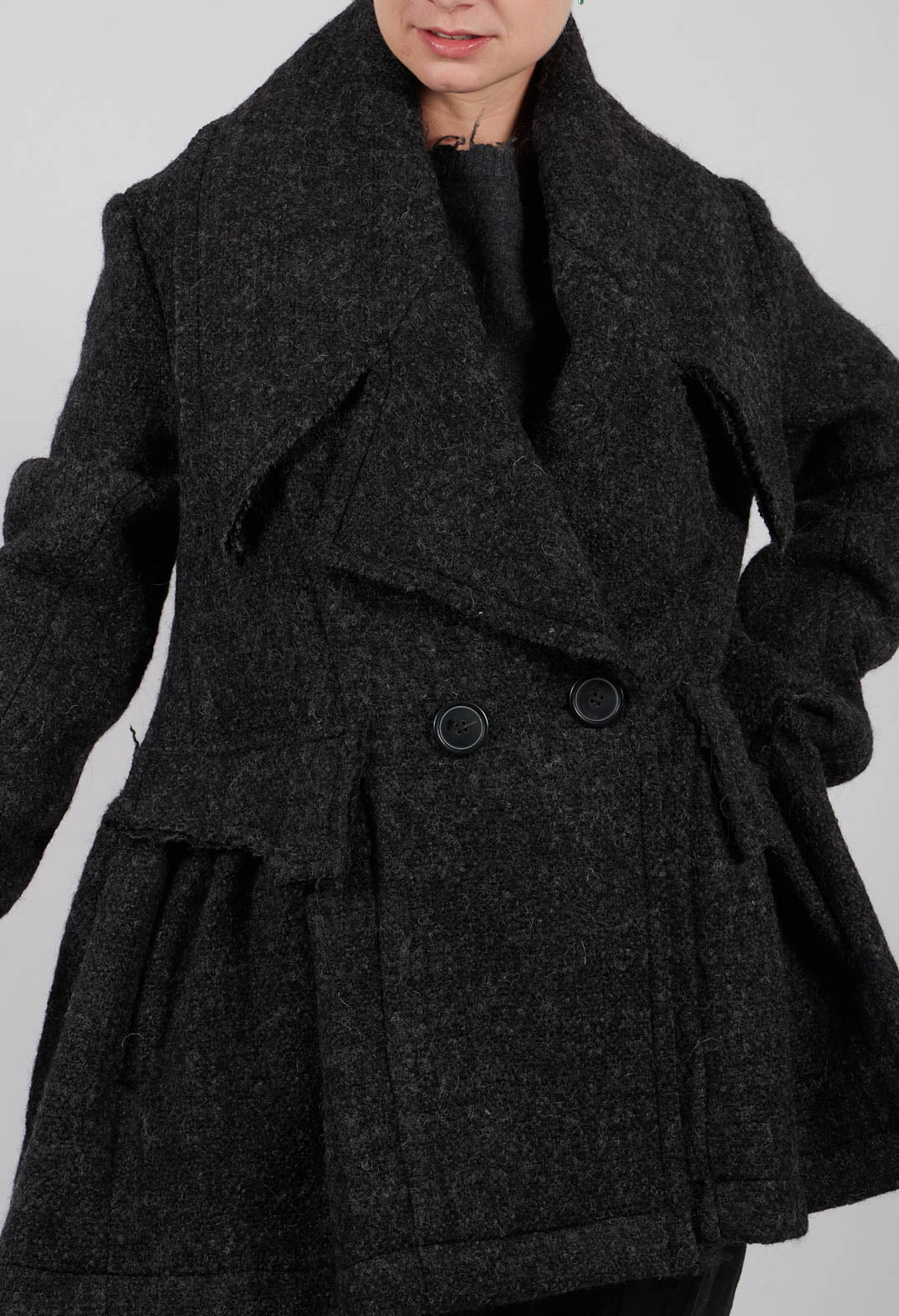 Double Breasted Jacket in Crow Mel - 1121105
