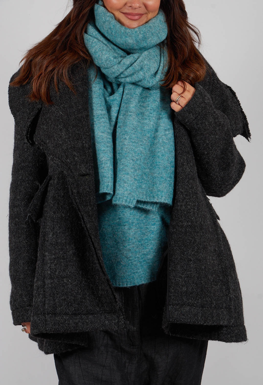 Double Breasted Jacket in Crow Mel - 1121105