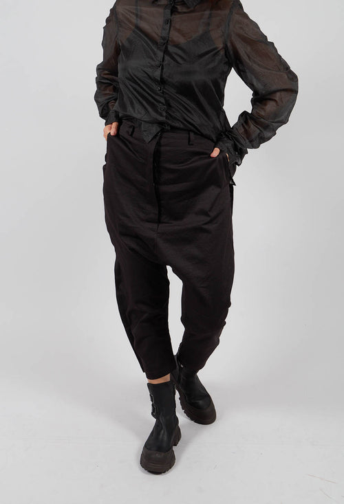 Relaxed Drop Crotch Trousers in Turf - 1160101