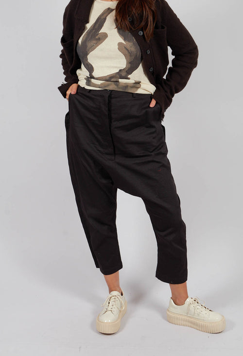 Relaxed Drop Crotch Trousers in Turf - 1160101