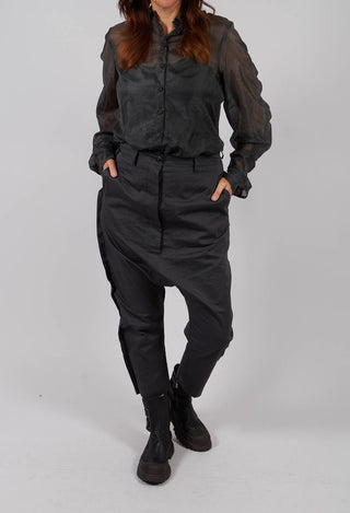 Relaxed Drop Crotch Trousers in Swamp - 1160101