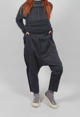 Relaxed Drop Crotch Trousers in Swamp - 1160101